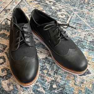 Black Wing-tipped Oxfords